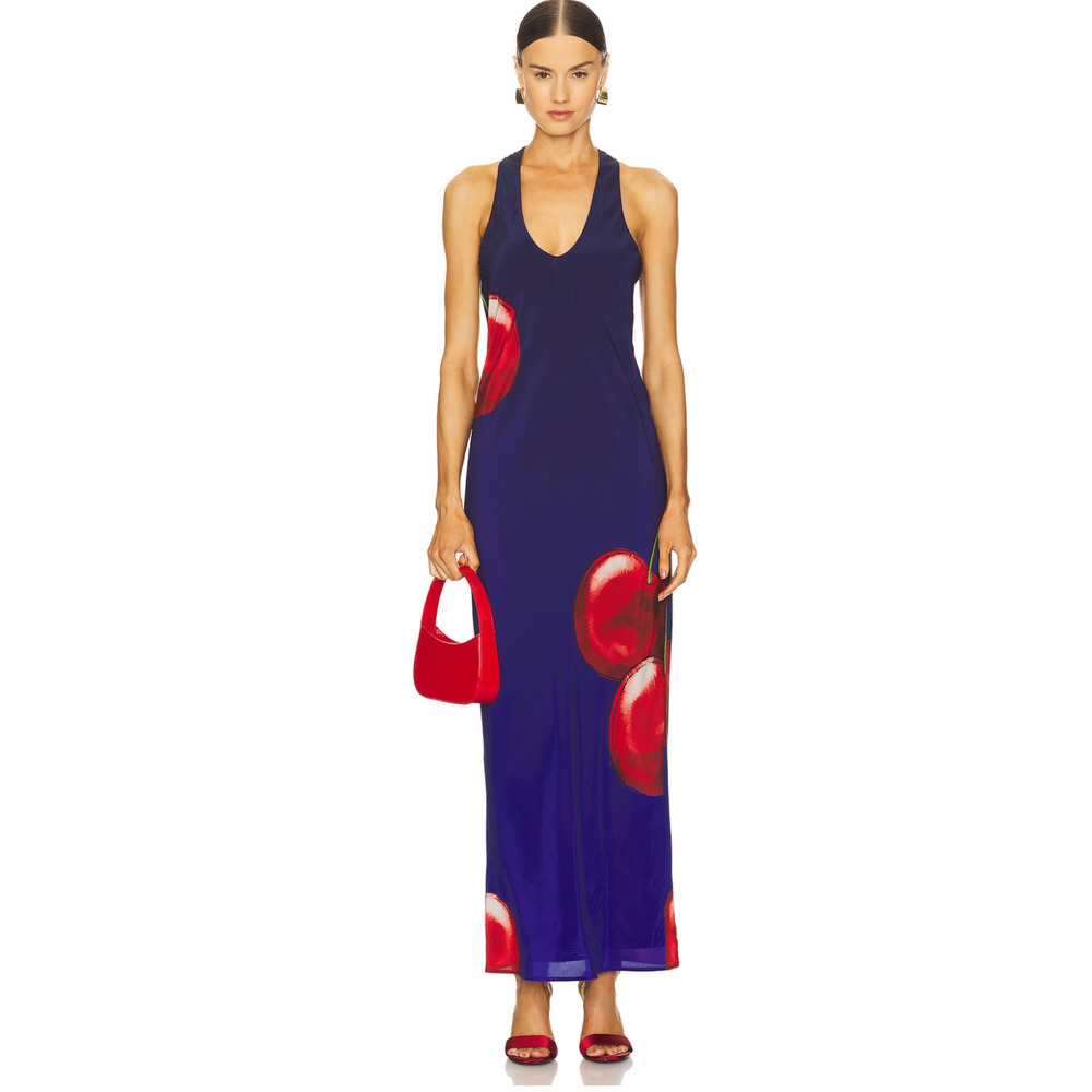 Muma World Luis Maxi Dress in Cherry Night Size M